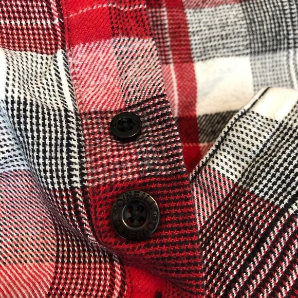O’Neill Flannel Shirt Mens Western Cowboy Red Plaid Work Rodeo Y2K Thrashed - Picture 9 of 14